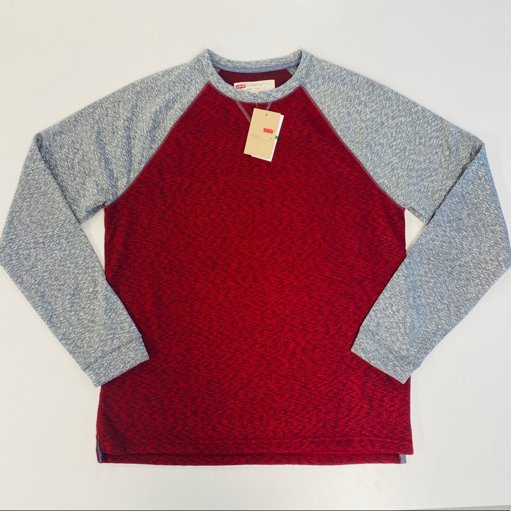 Levi’s Red and Grey Long Sleeve Shirt | Large